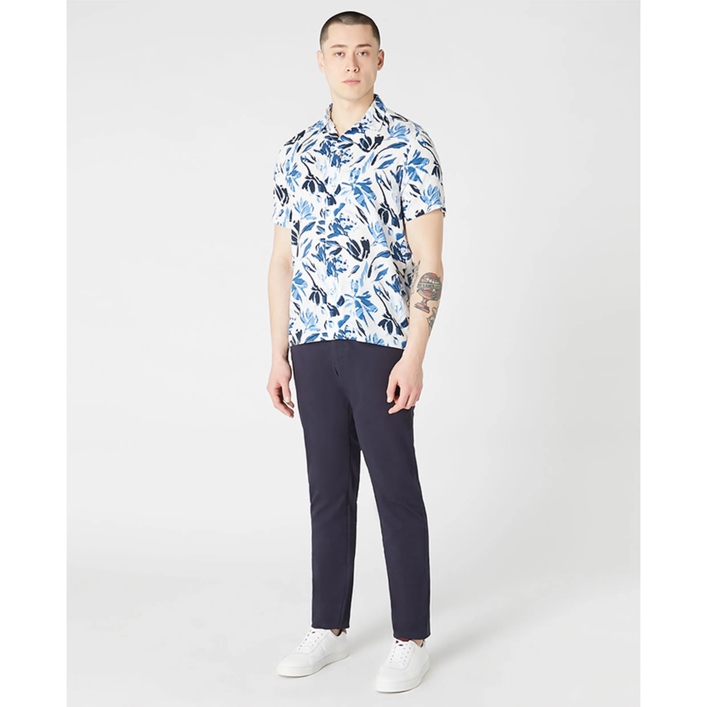 Remus Uomo Short Sleeved Shirt Leaves Print 13745