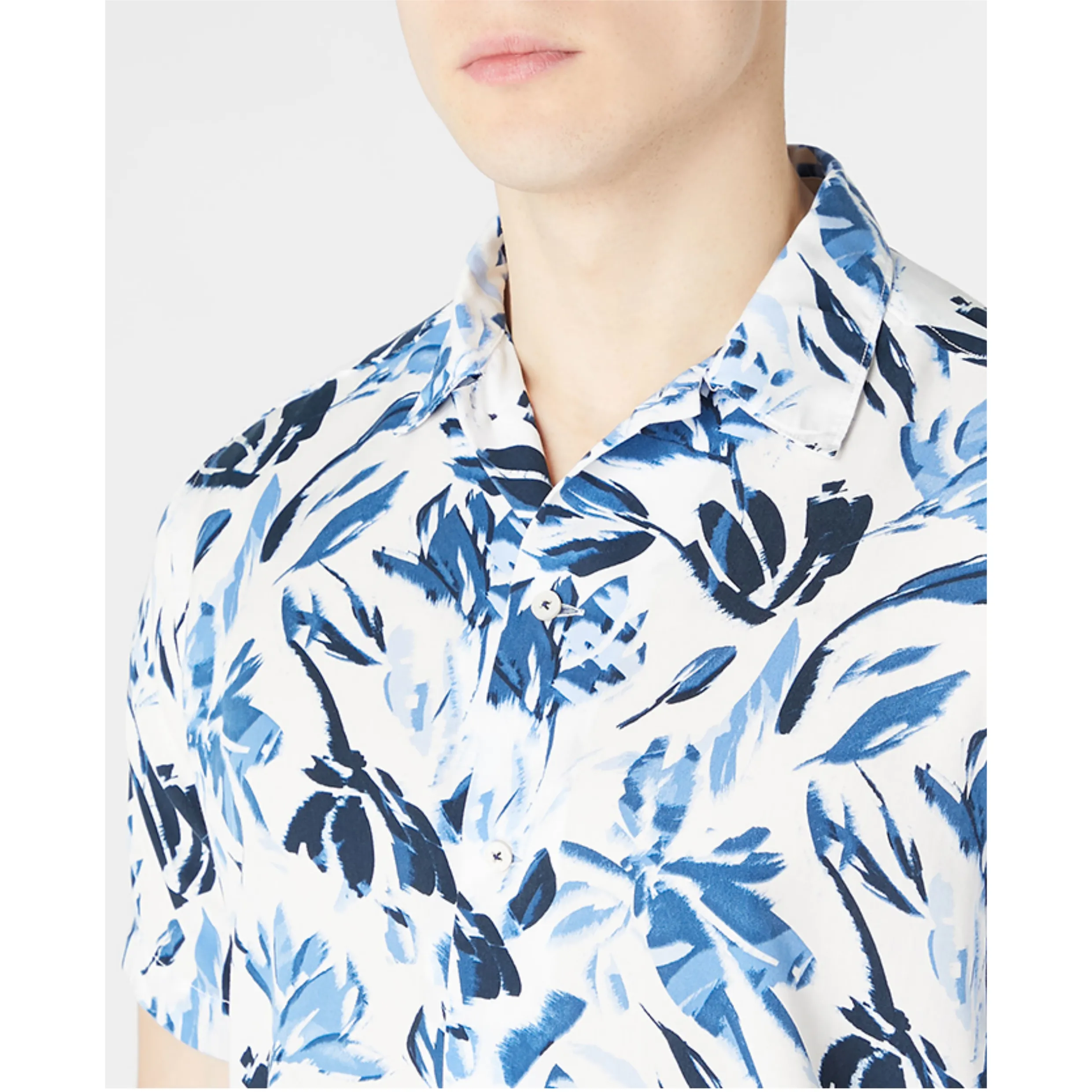 Remus Uomo Short Sleeved Shirt Leaves Print 13745