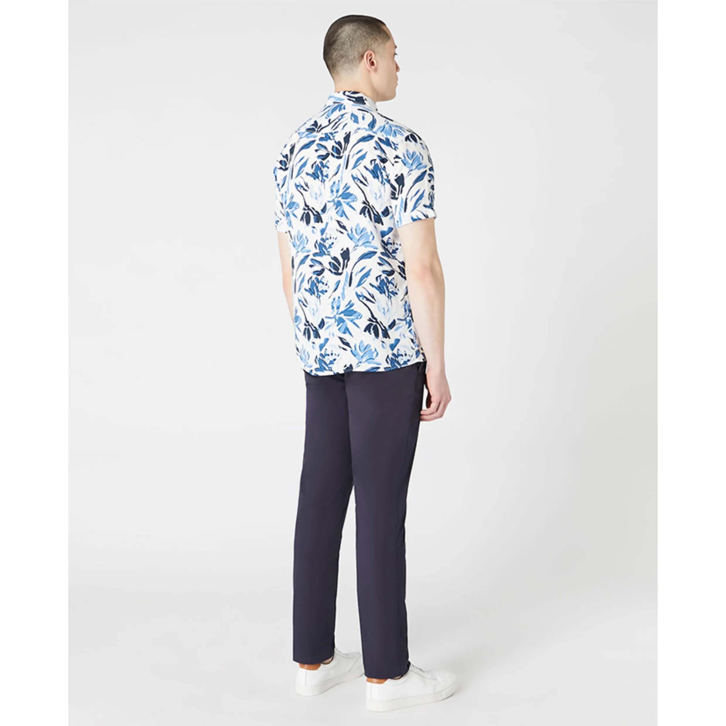 Remus Uomo Short Sleeved Shirt Leaves Print 13745