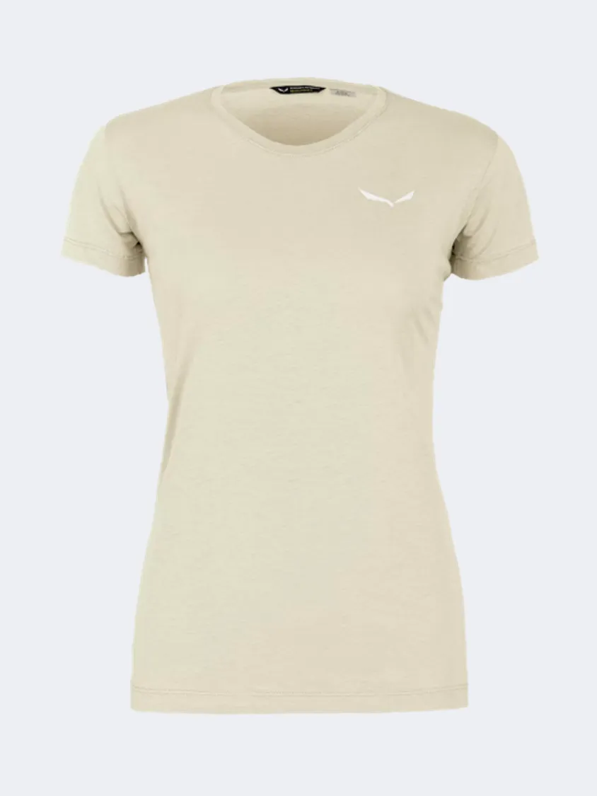 Salewa Alpine Hemp Women Hiking T-Shirt Oatmeal