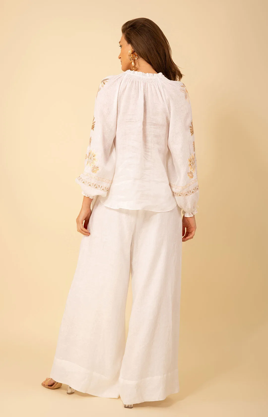 Saylor Embroidered Linen Top