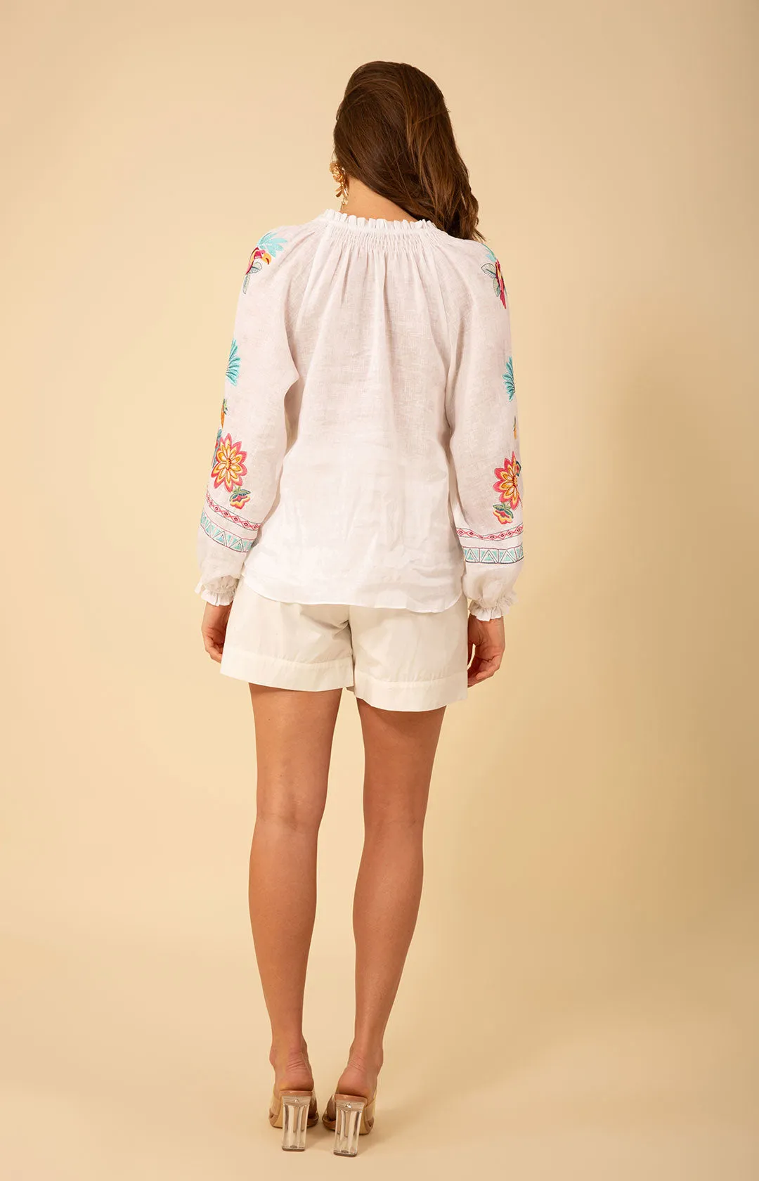 Saylor Embroidered Linen Top