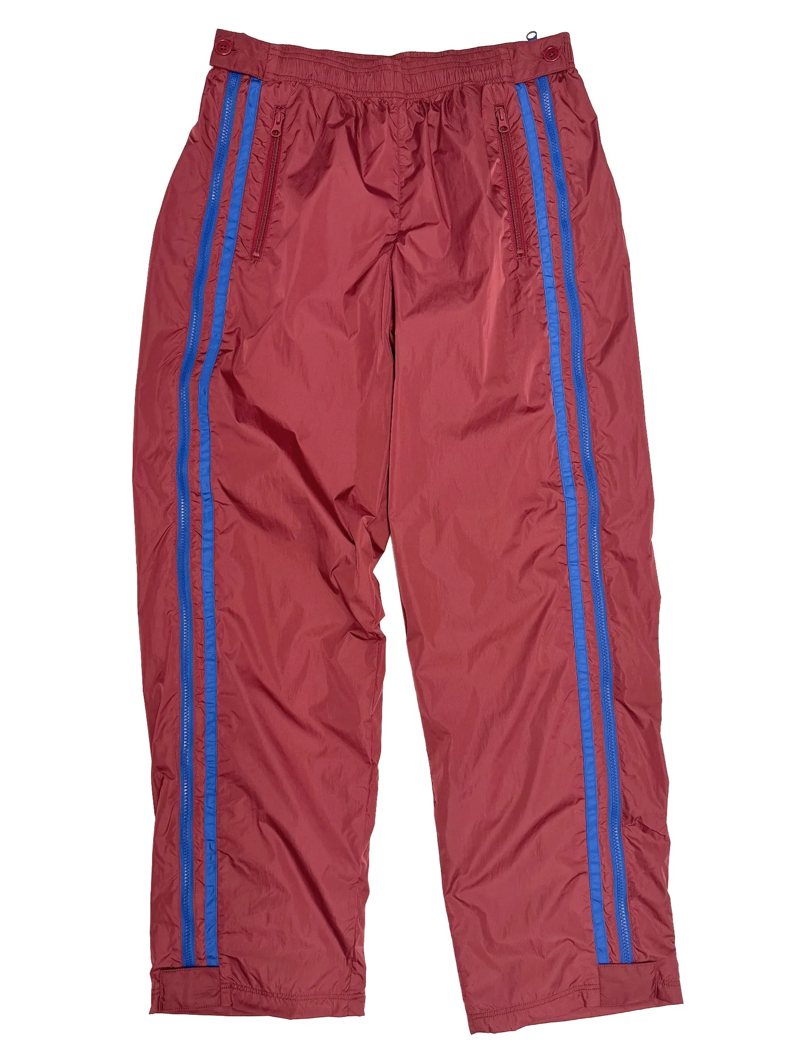 Side Zip Nylon Pant in Deep Red