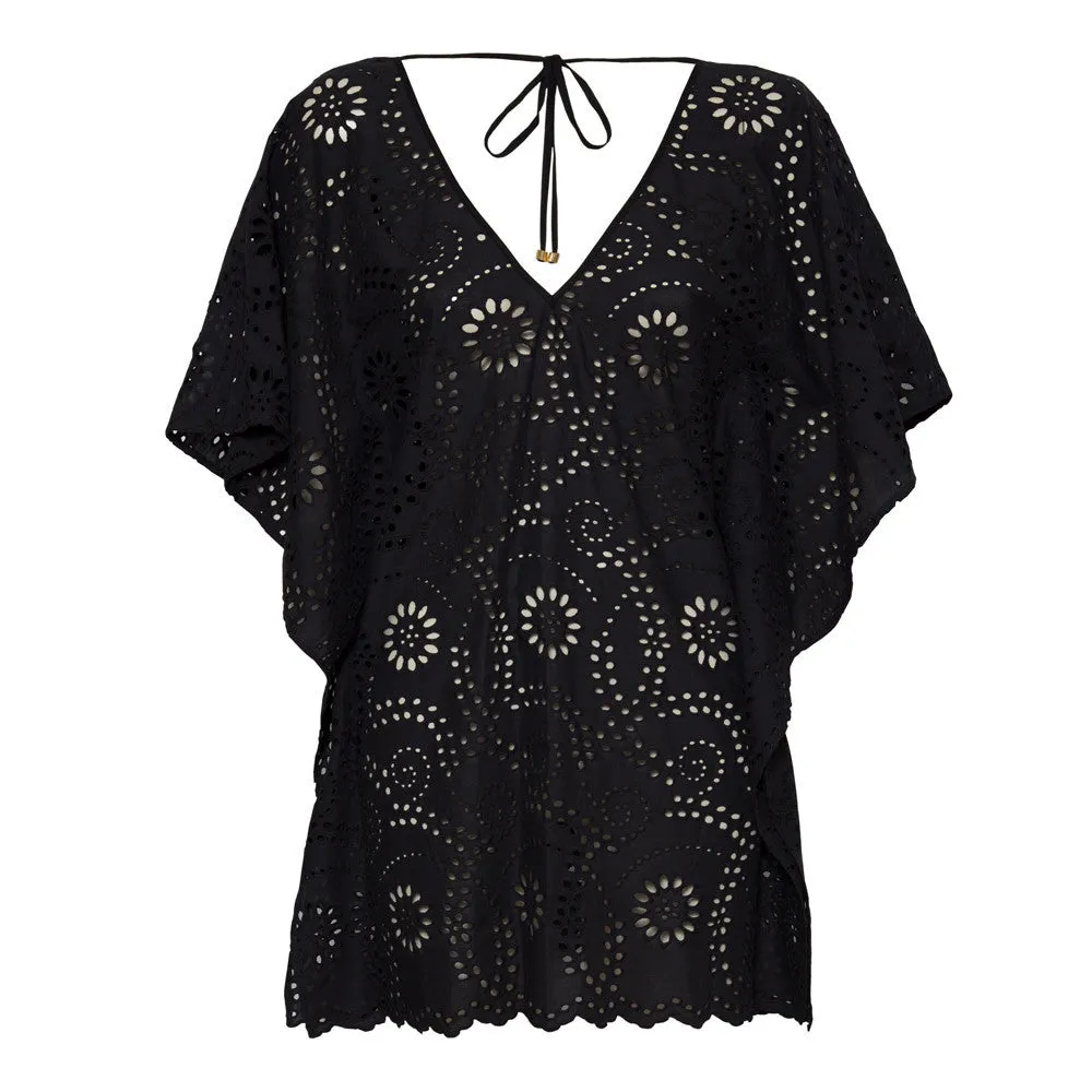 Sld Black Lace V Caftan