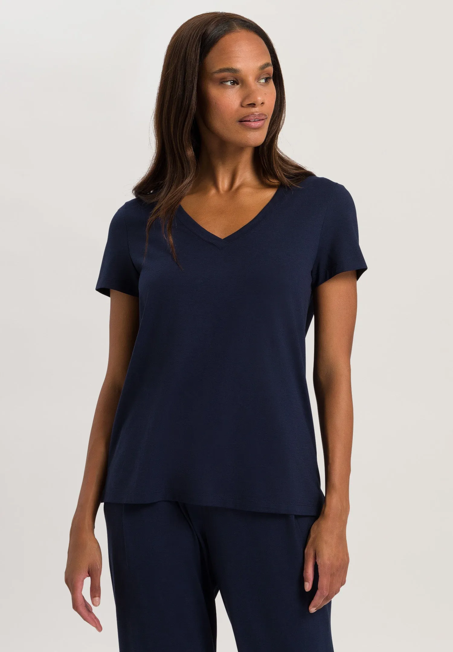 Sleep And Lounge V-Neck T-Shirt | Deep Navy 77876-1610