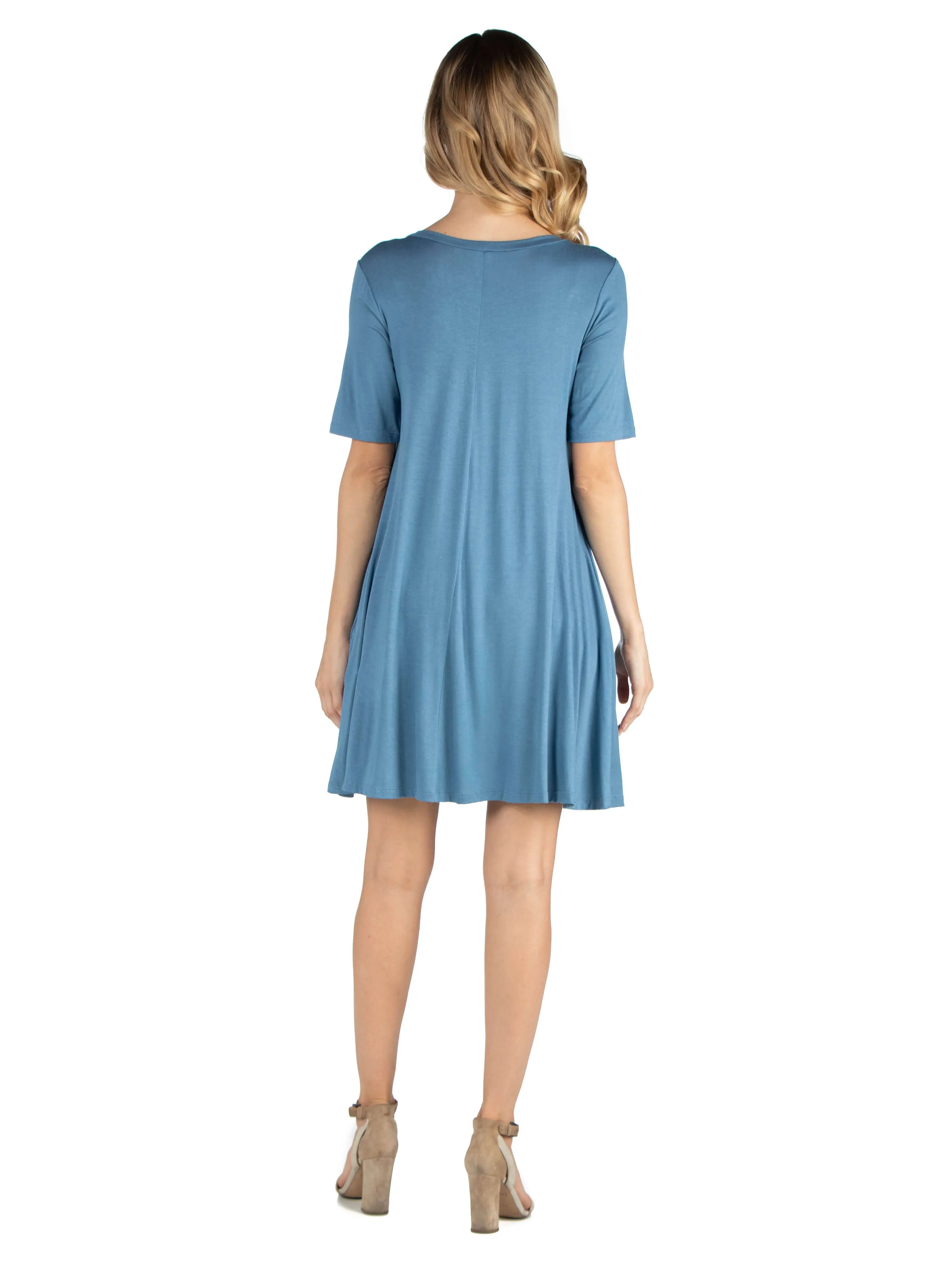 Soft Flare T Shirt Maternity Dress with Pocket Detail