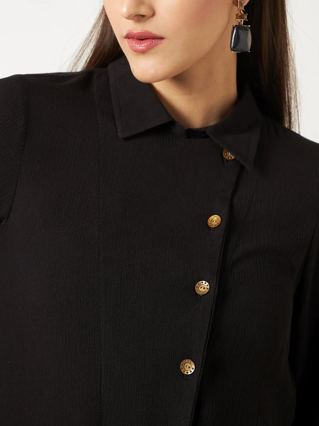 Stylish Placket Shirt Top