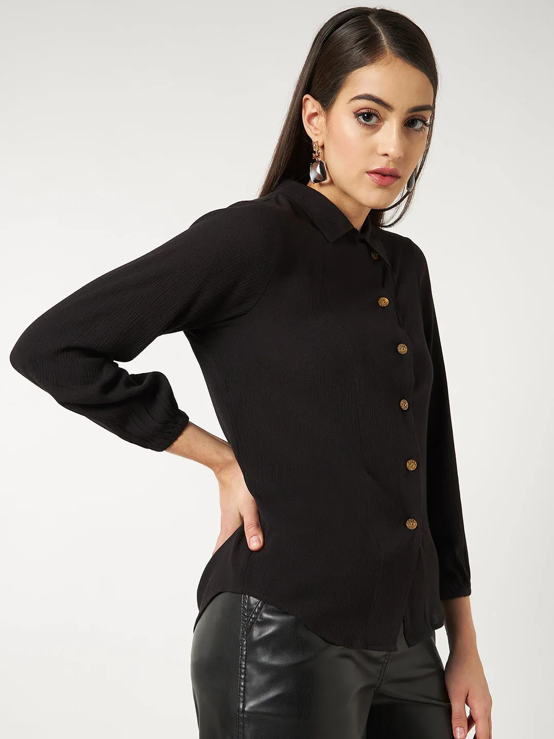 Stylish Placket Shirt Top