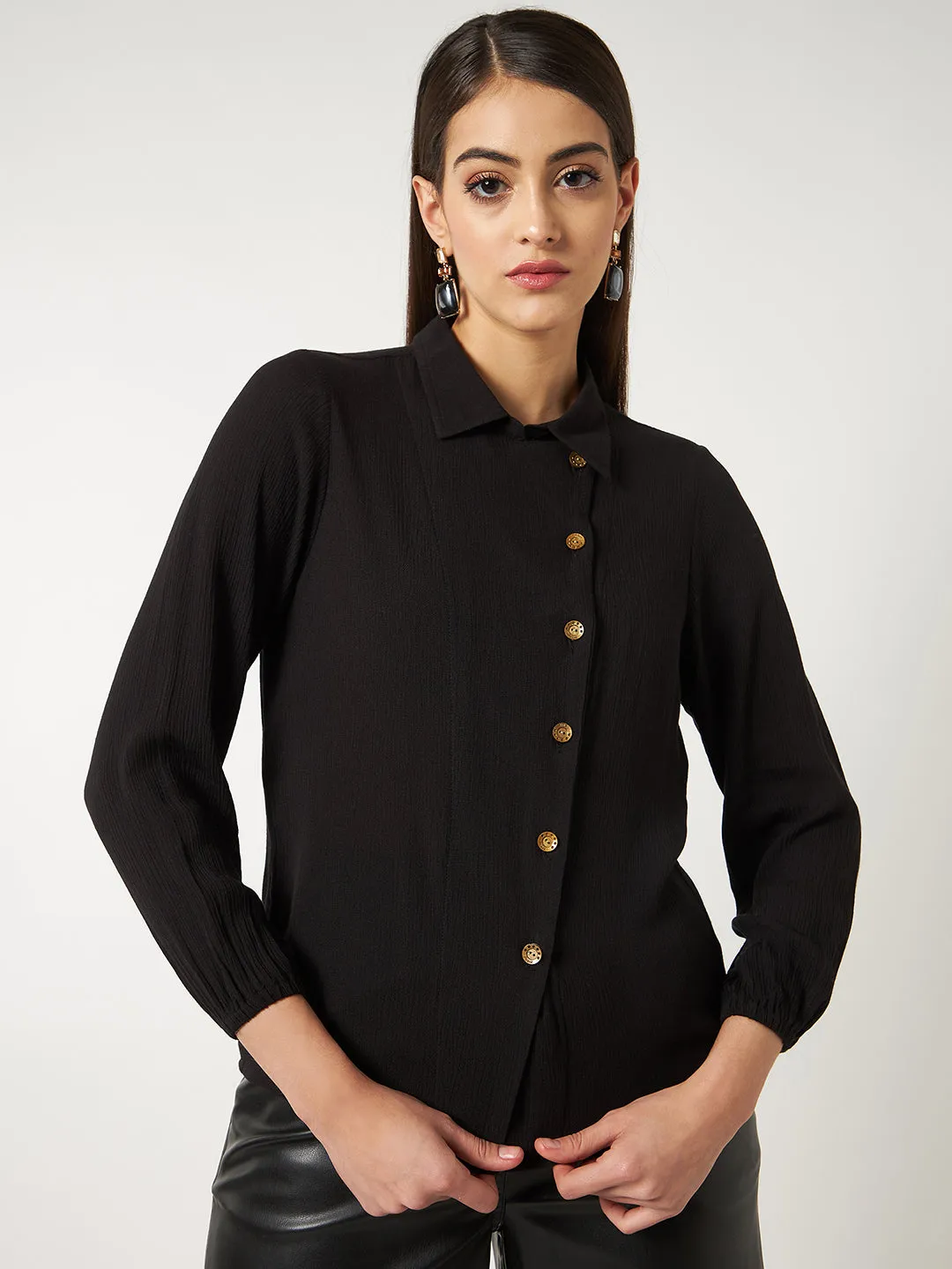 Stylish Placket Shirt Top