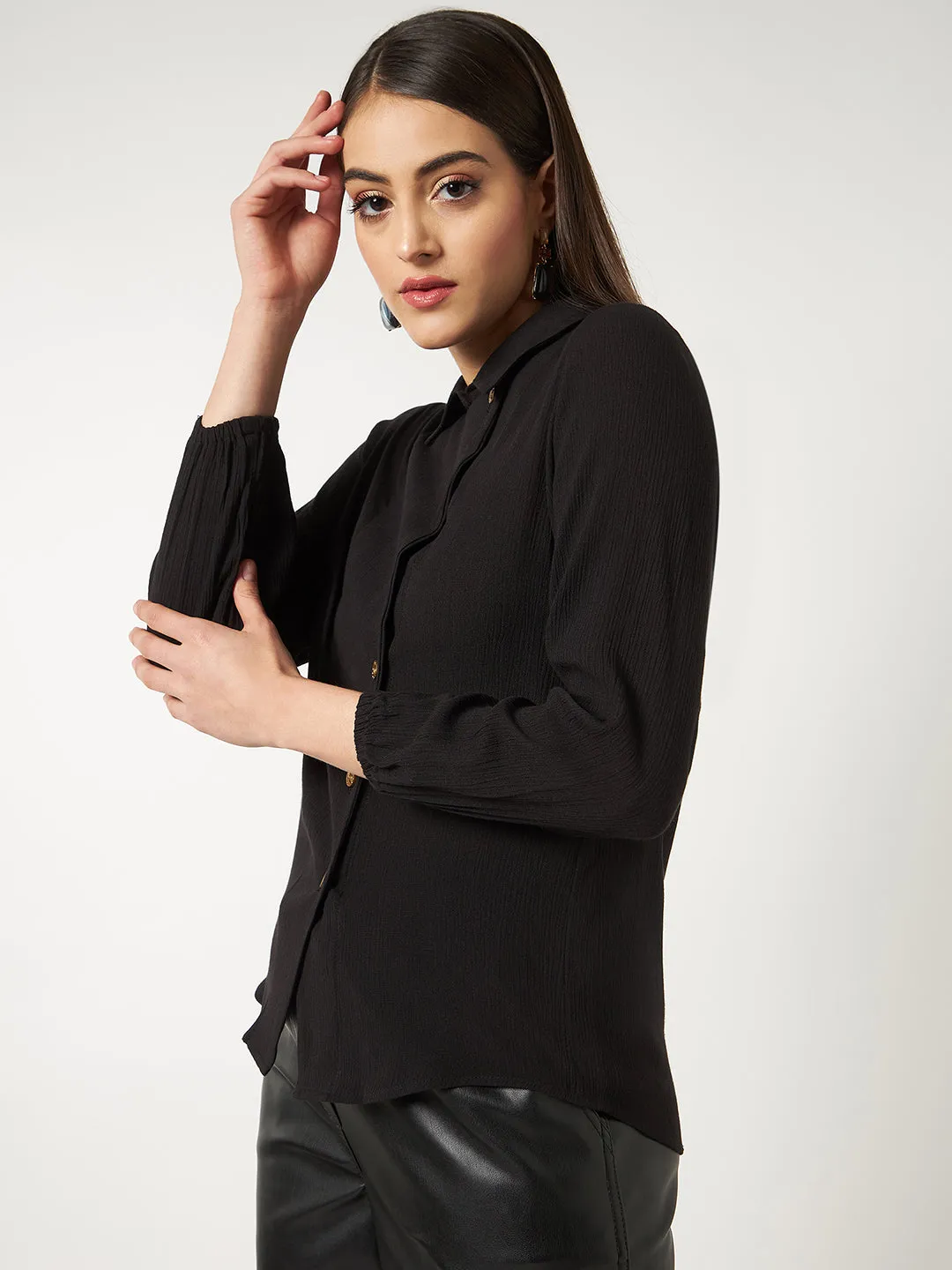 Stylish Placket Shirt Top