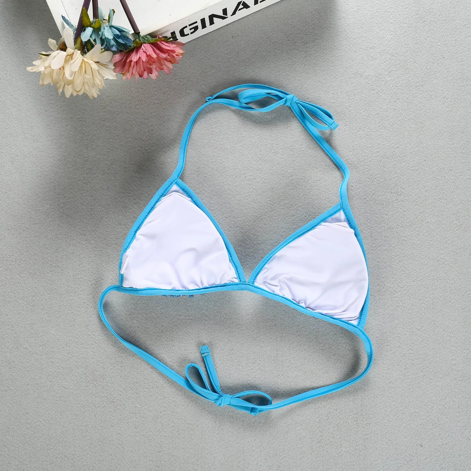 Swimsuit European sexy sequin bikini top split swimwear