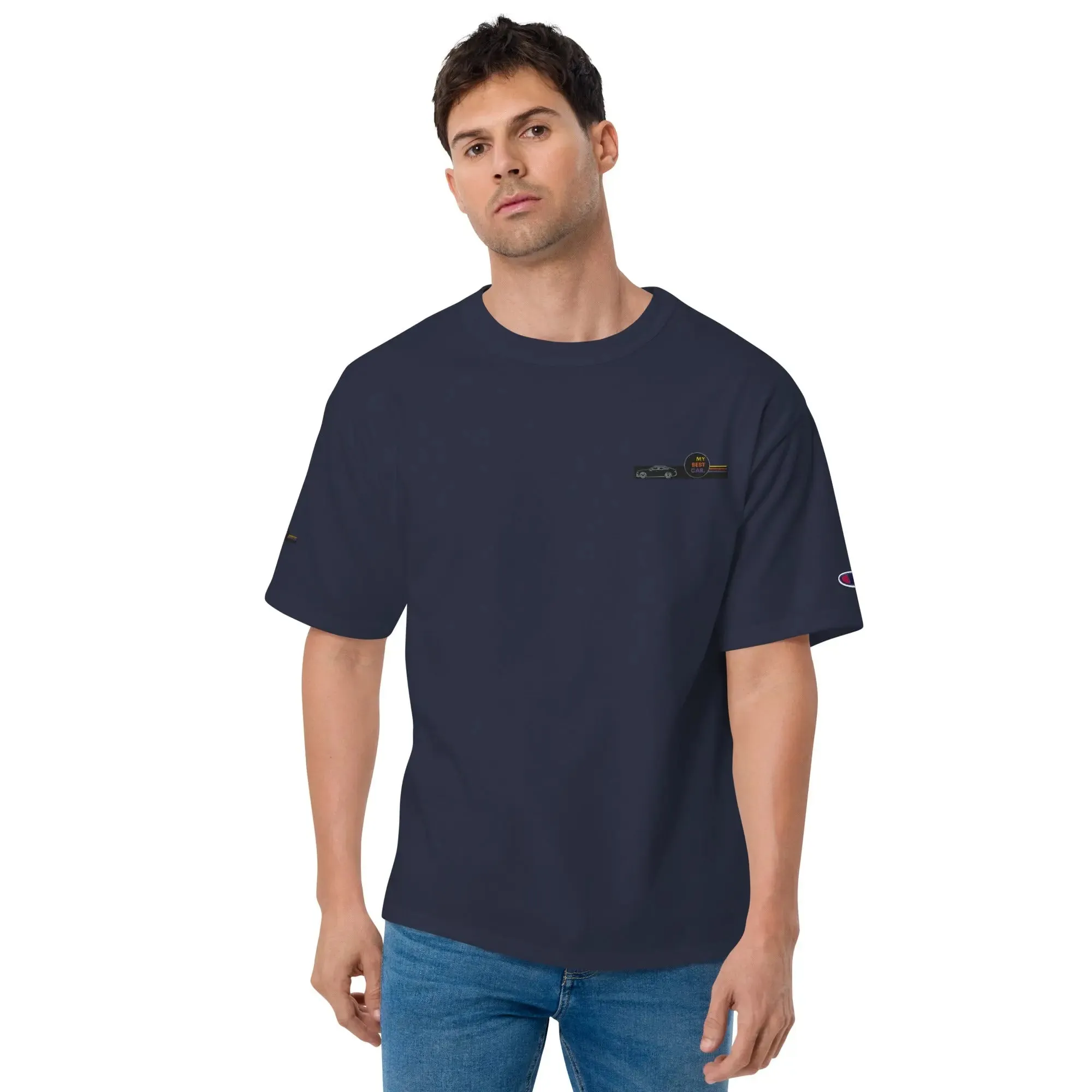 T Champion T-Shirt with Embroidered Logo and Deep Armholes