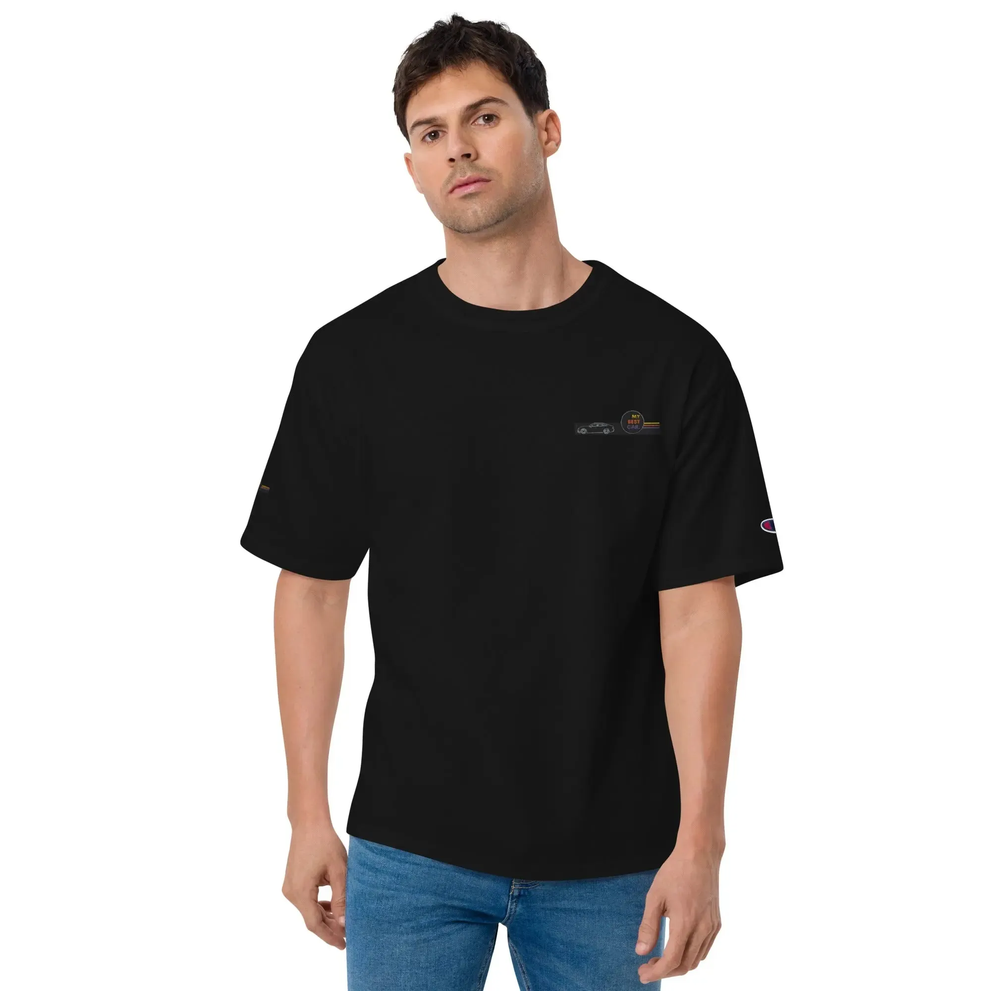 T Champion T-Shirt with Embroidered Logo and Deep Armholes