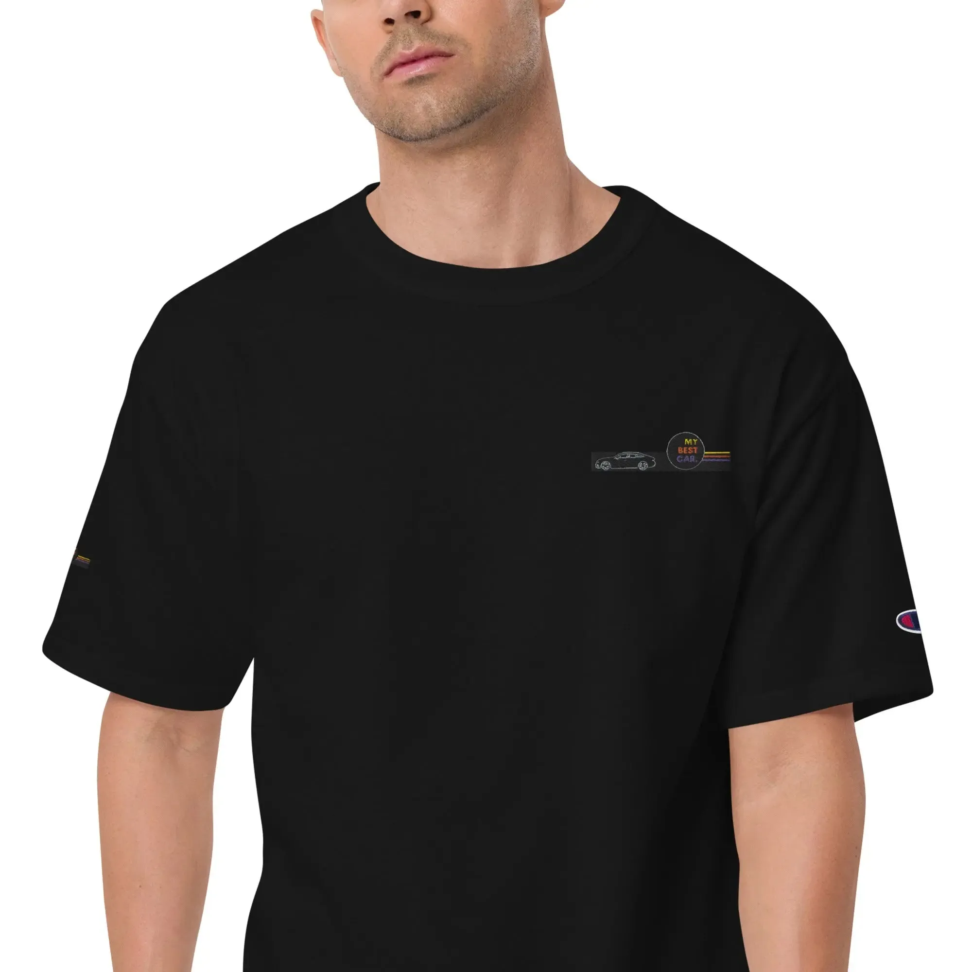 T Champion T-Shirt with Embroidered Logo and Deep Armholes