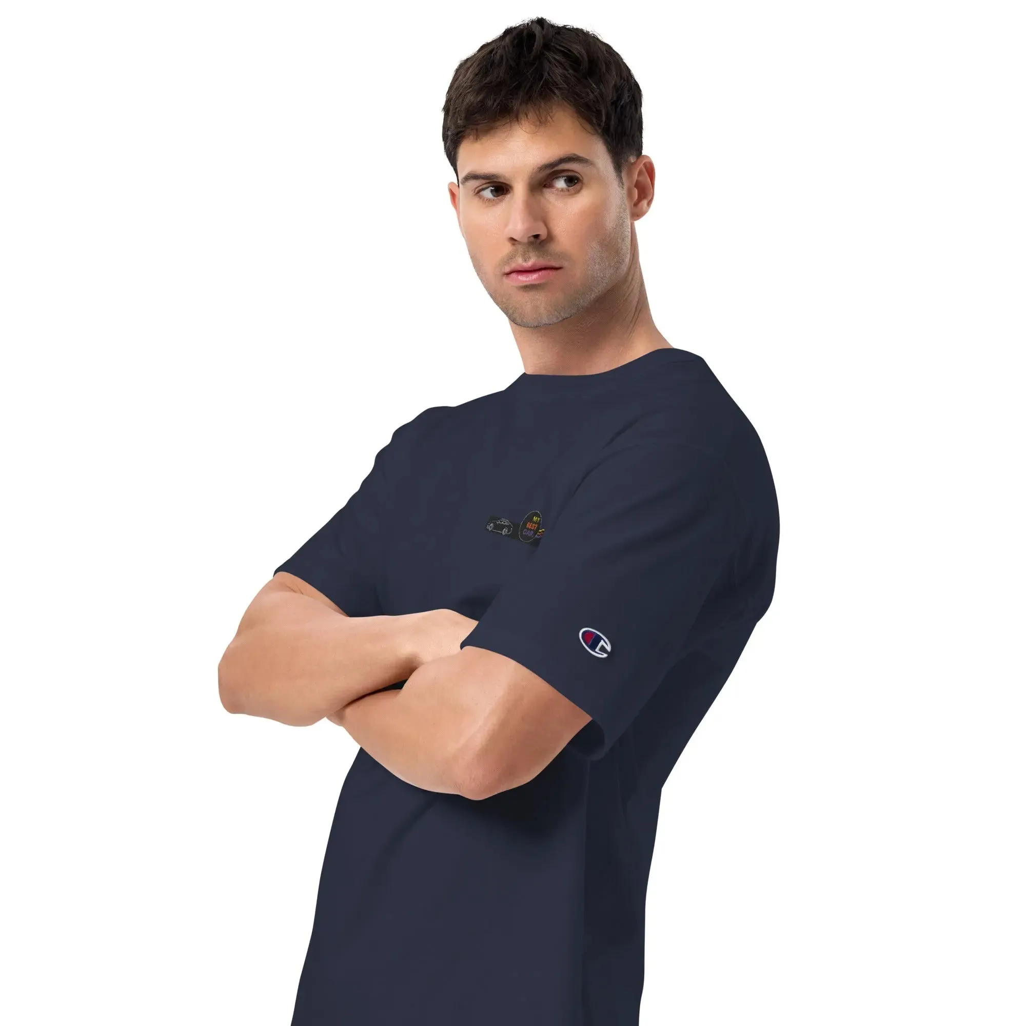 T Champion T-Shirt with Embroidered Logo and Deep Armholes