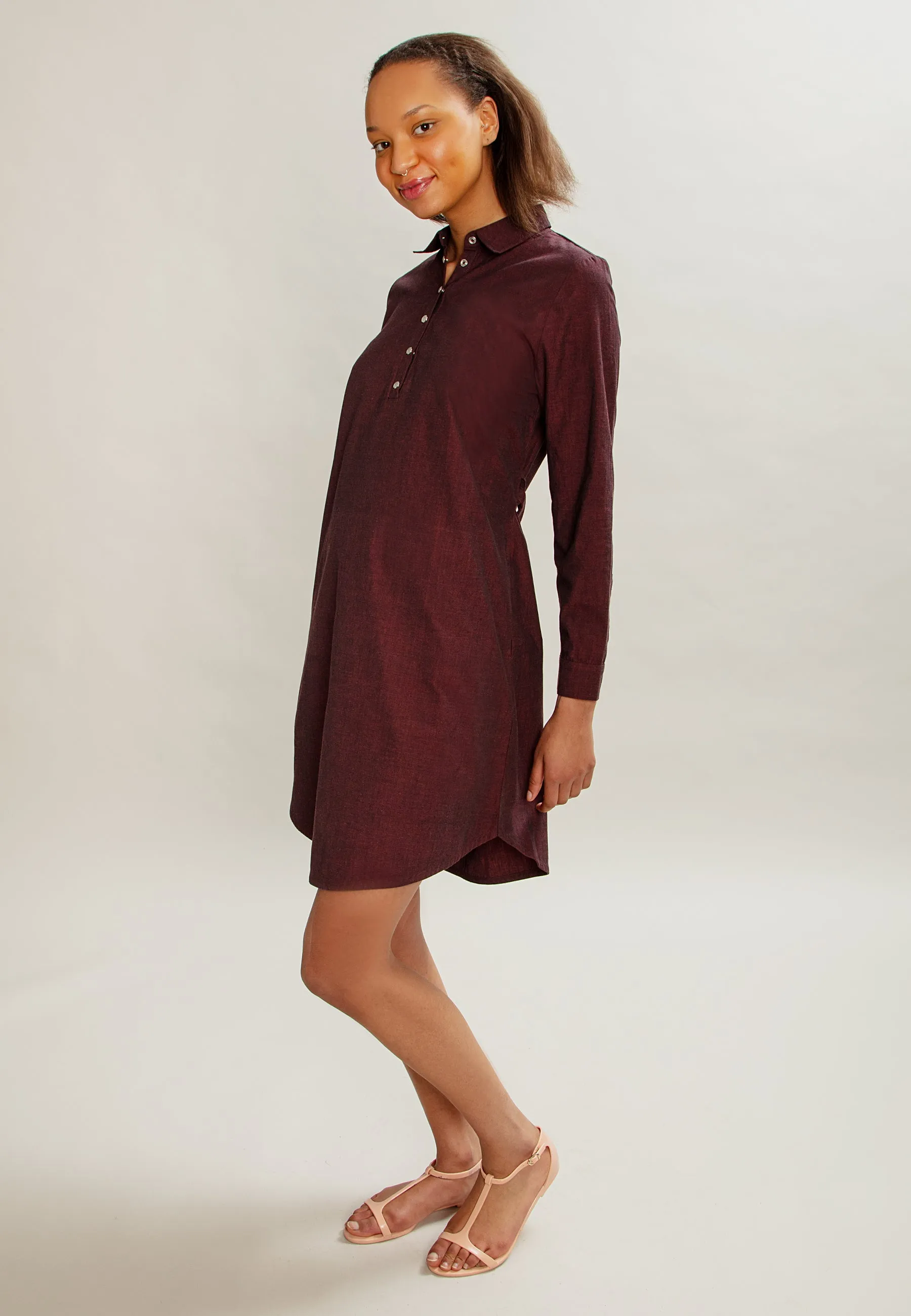 Ulpu Shirt Dress Dark Red