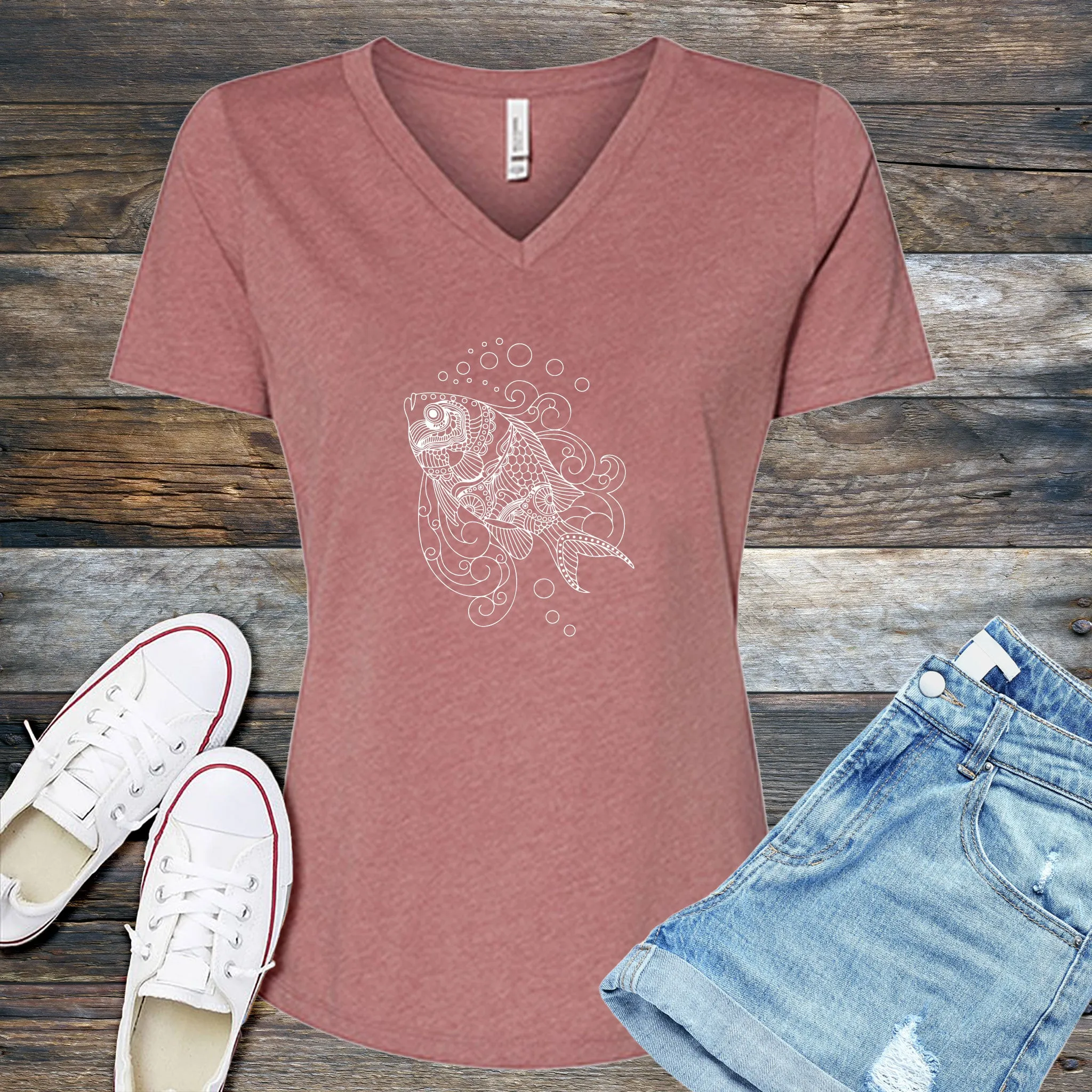 Underwater Fish V-Neck