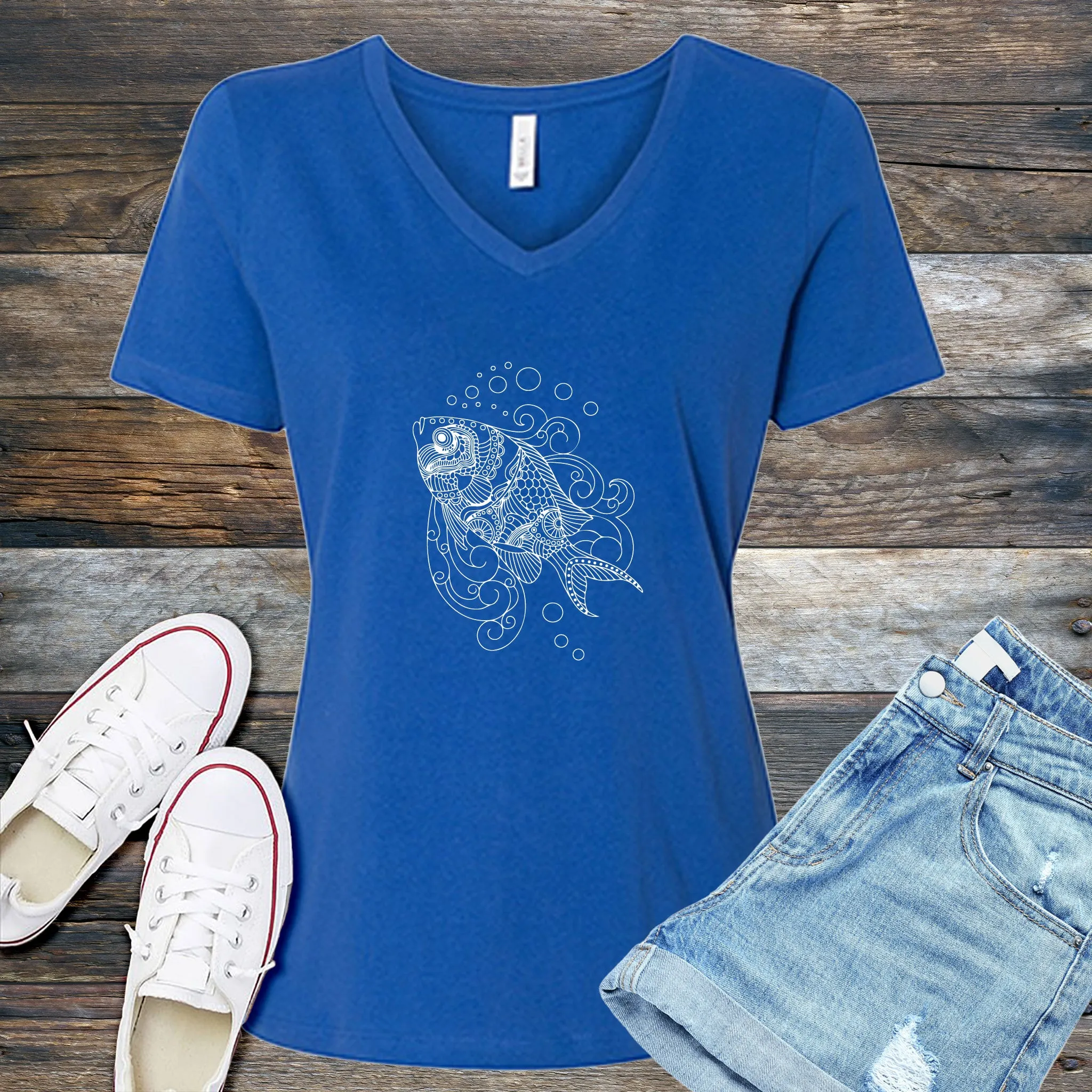 Underwater Fish V-Neck