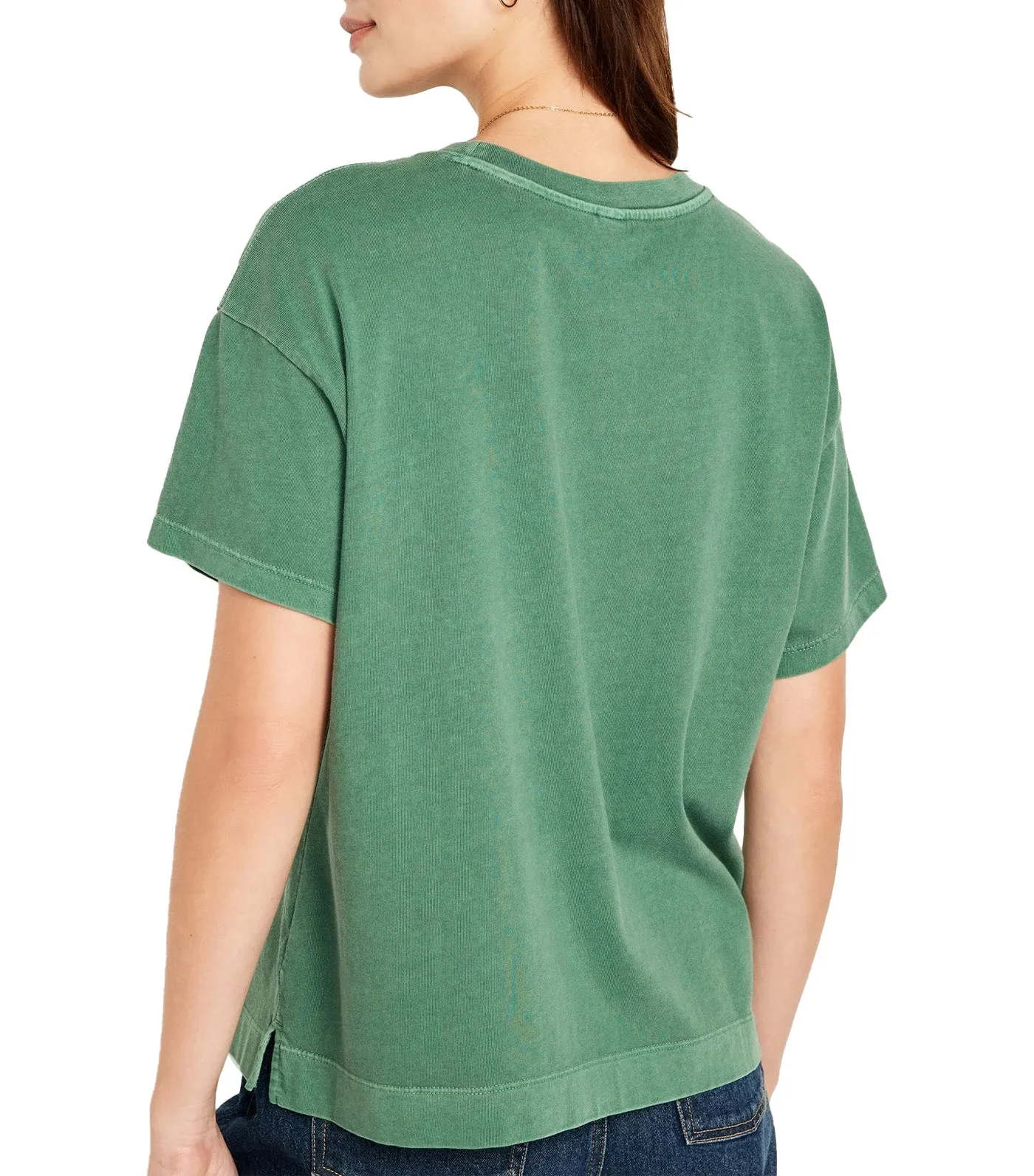 Vintage Crew-Neck T-Shirt for Women Field Of Greens