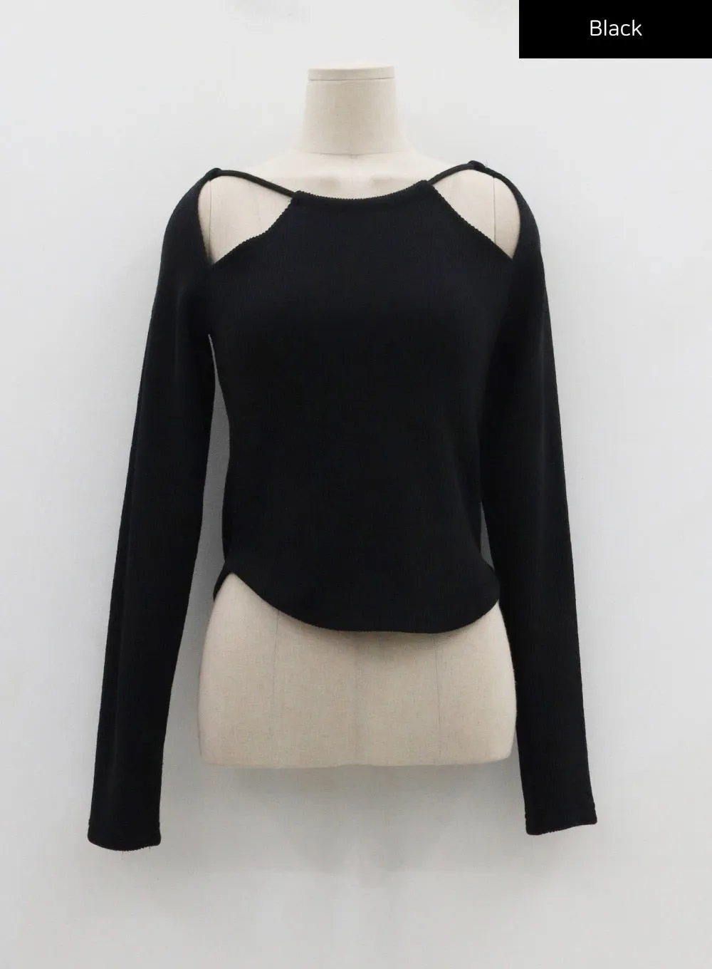 Wide Round Neck Knit T-Shirt CN11