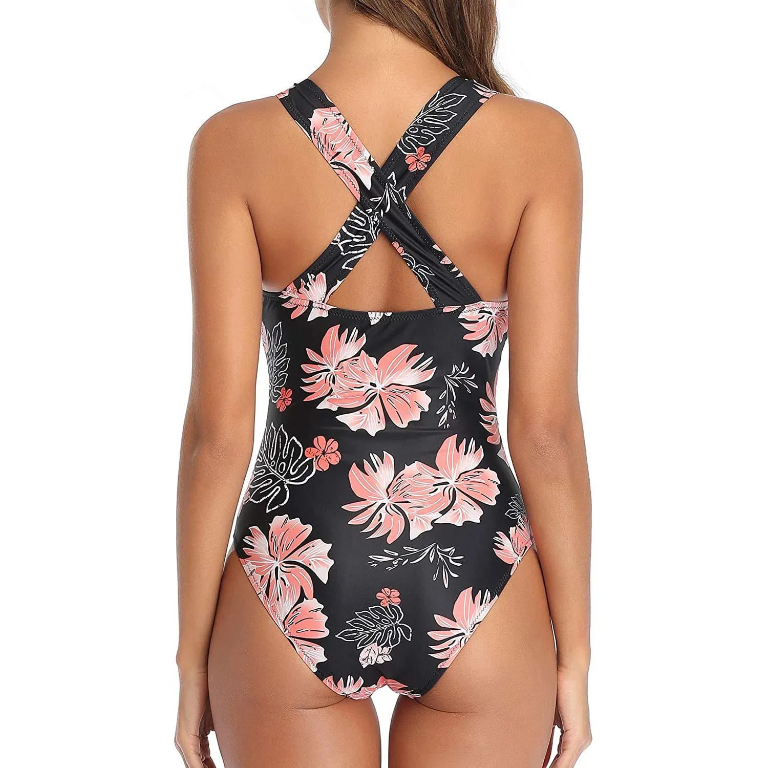 Women One Piece Plunge V Neck Monokini Sexy Hollow Out Swimsuit