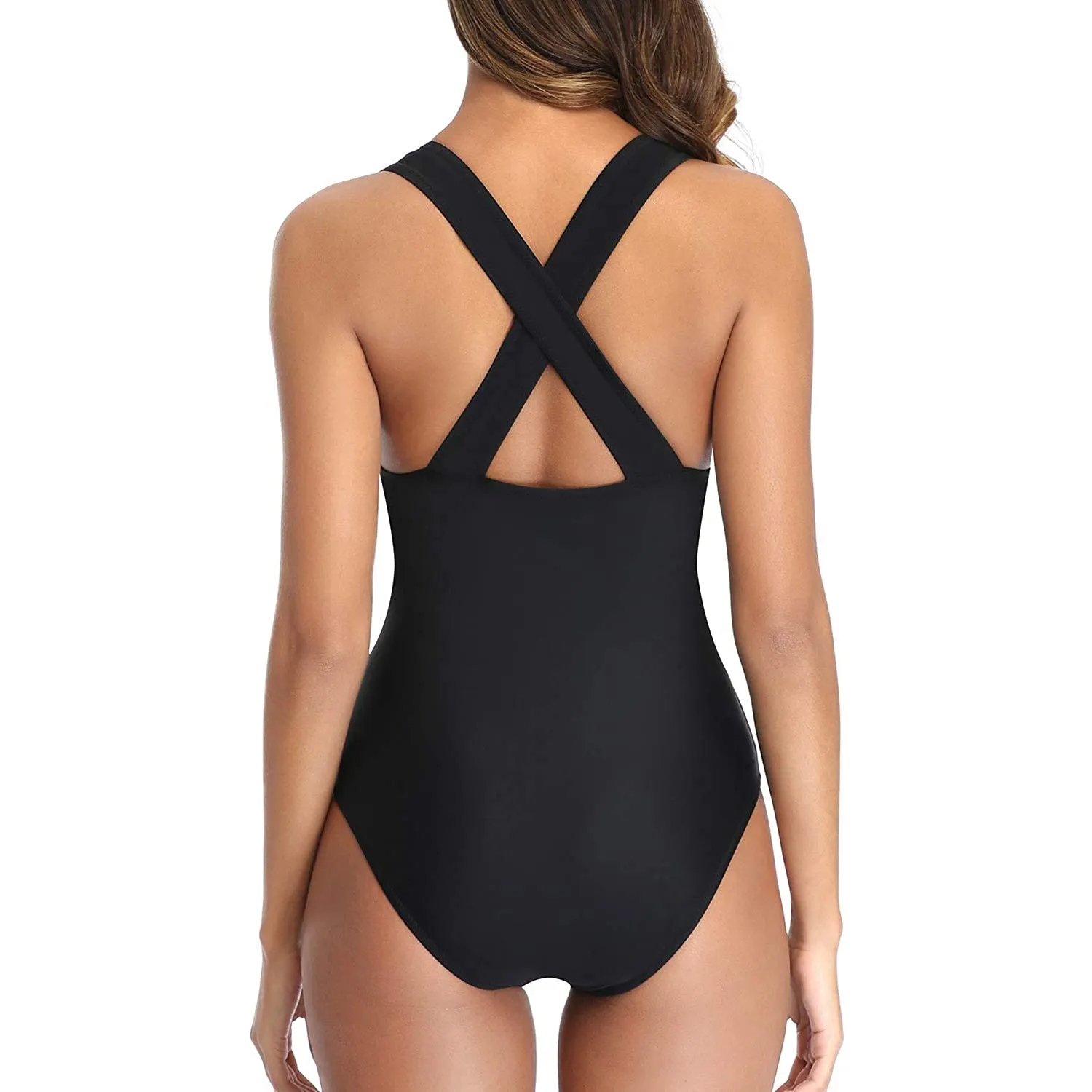 Women One Piece Plunge V Neck Monokini Sexy Hollow Out Swimsuit