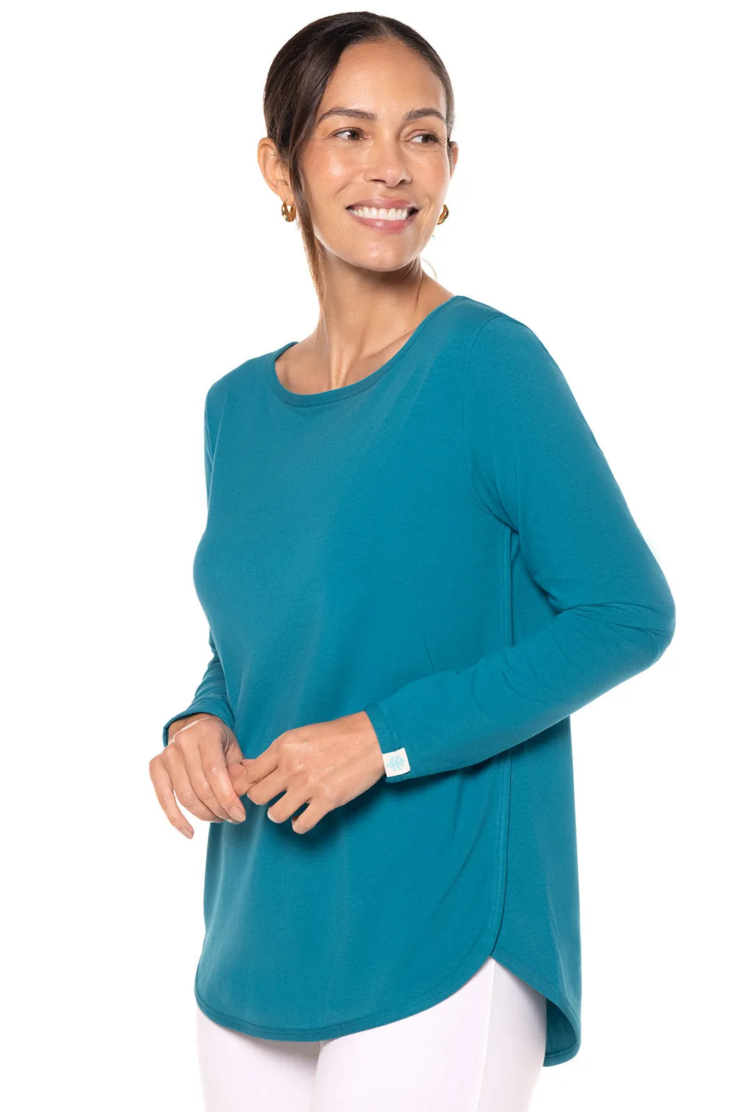 Women's Heyday Side Split Shirt  |  Tahitian Teal