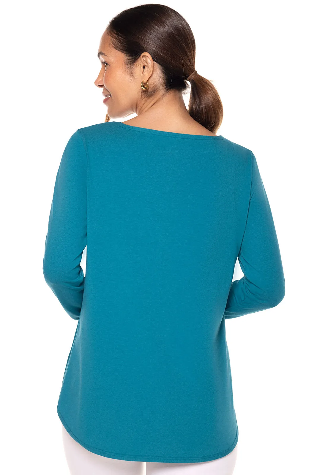 Women's Heyday Side Split Shirt  |  Tahitian Teal