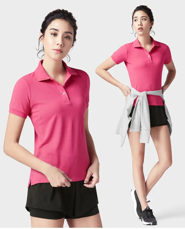 Women's Slim Fit Short Sleeve Polo T-Shirt