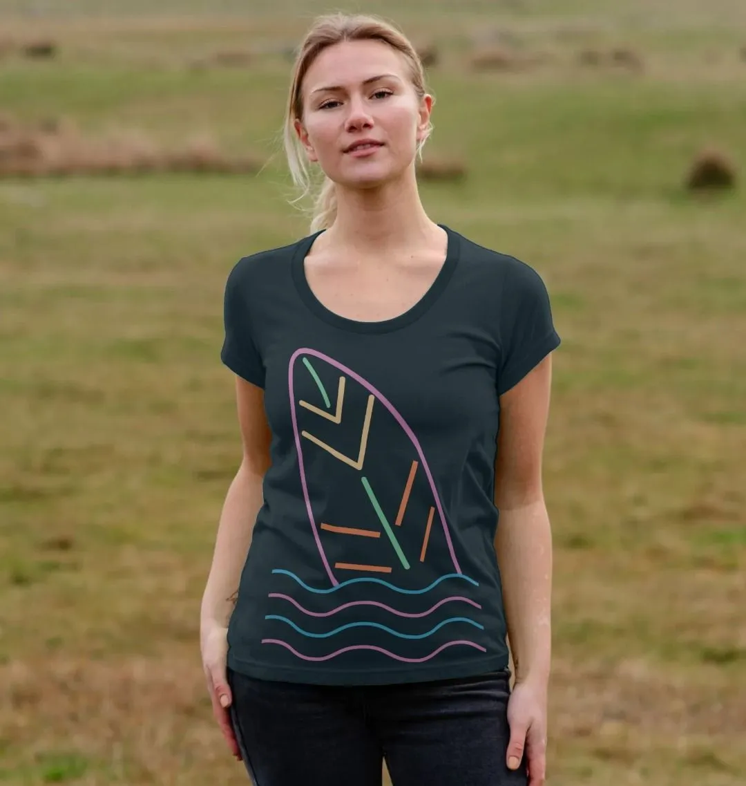 Women's Surf's Up Organic Scoop Neck Tee