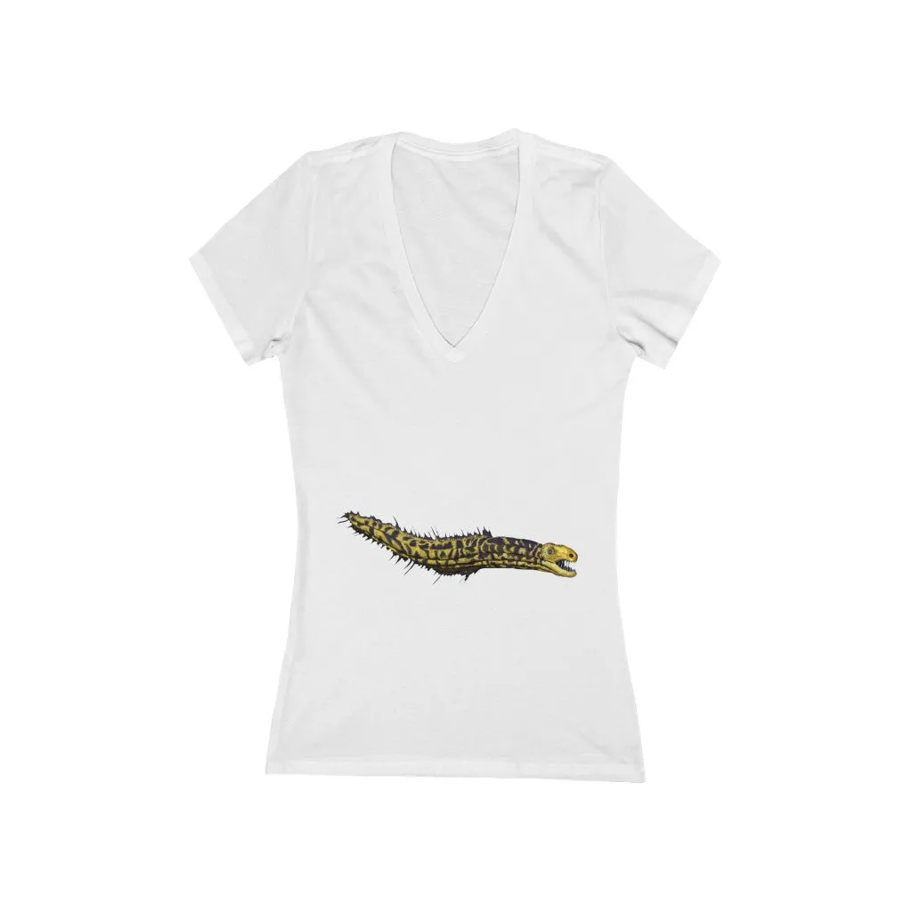 Yellow Eel Women's Jersey Short Sleeve Deep V-Neck Tee